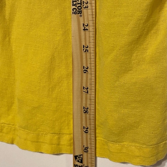 Westbound Linen-Cotton Hoodie Tunic Relaxed Plus Size W XL Mustard Yellow Minor - Picture 8 of 10